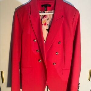 White House Black Market Vibrant Pink Double-Breasted Blazer